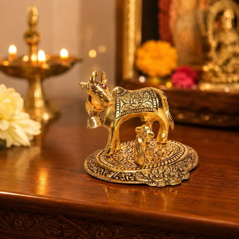DS000164-Cow-Calf-Gold-11X9-5X10cm