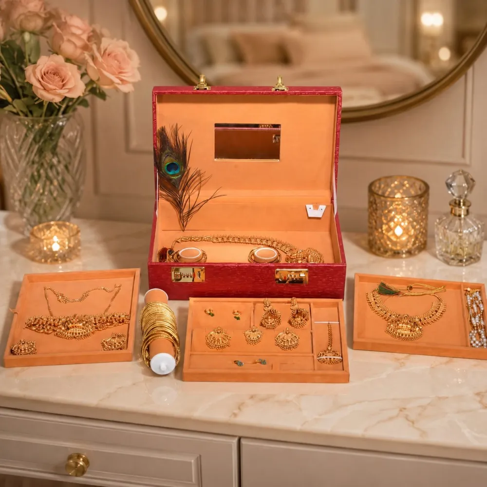 DS000285.01 Family Jewellery Box 15*10 Inch - Pink